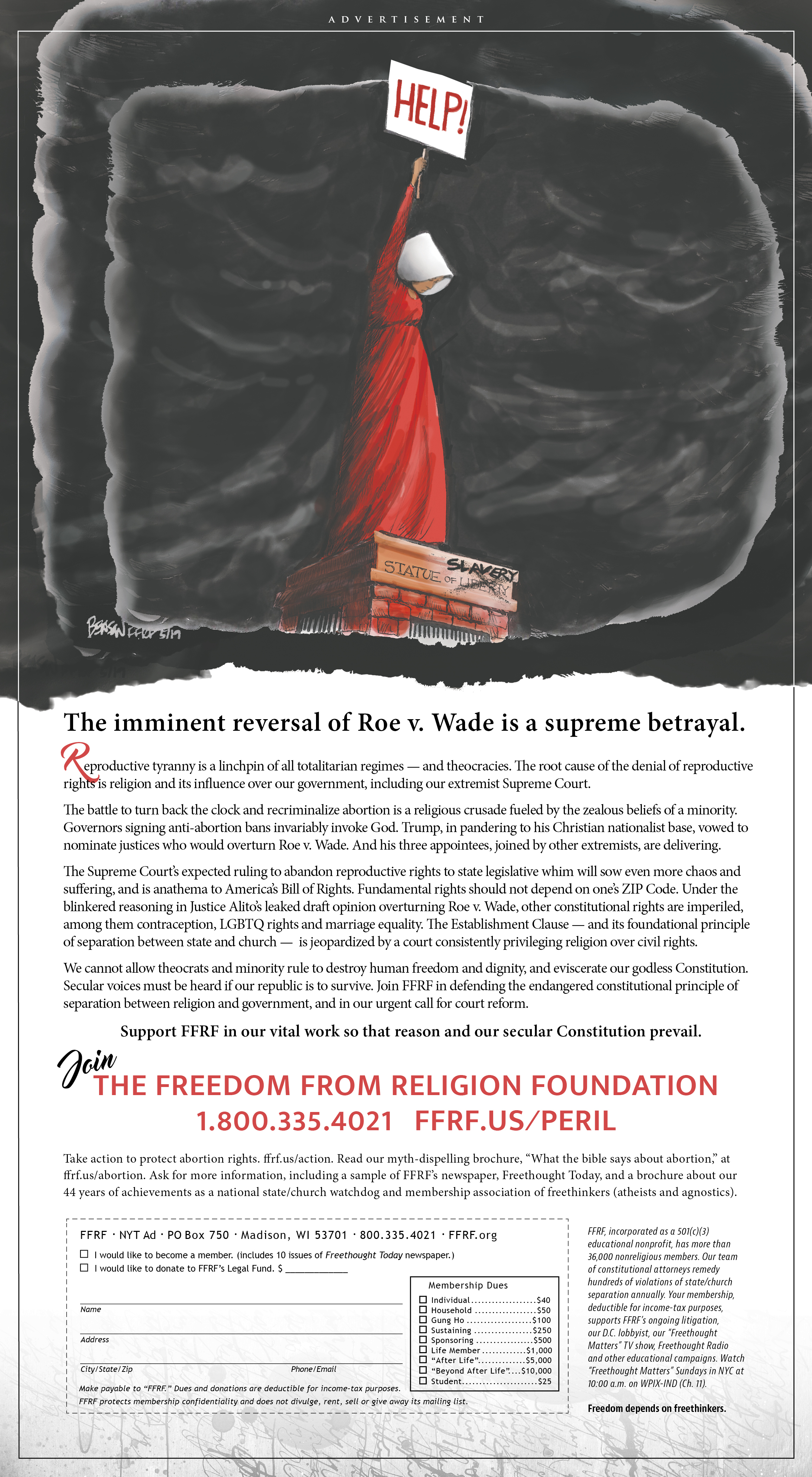 Roe V Wade NYT Ad