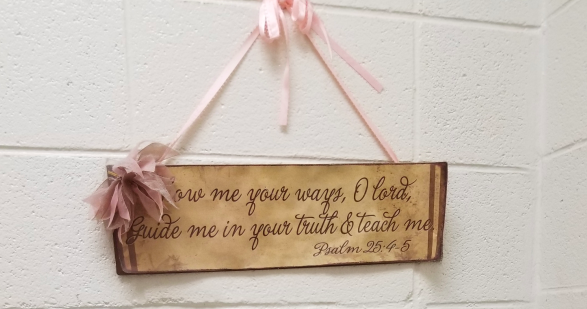 Sign on wall with bible quote at a Catoosa County Public School