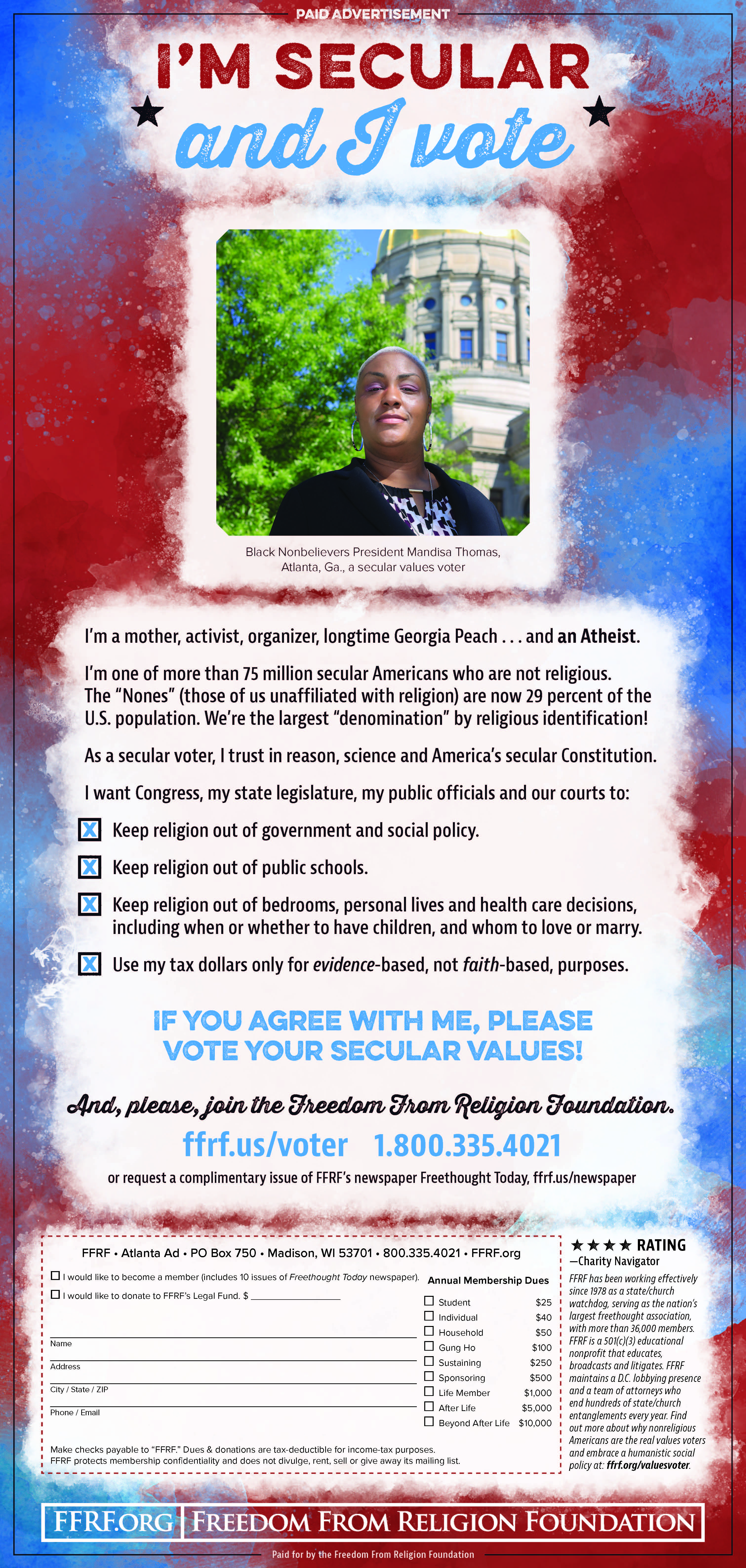 Atlanta GA Secular Vote