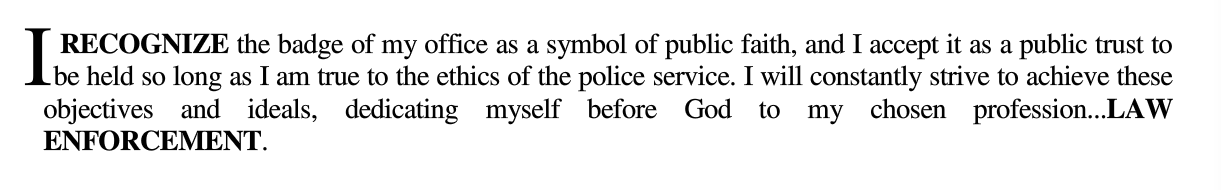 Wisconsin Police Department Oath And Code Of Ethics Changed Due To Ffrf Freedom From Religion Foundation