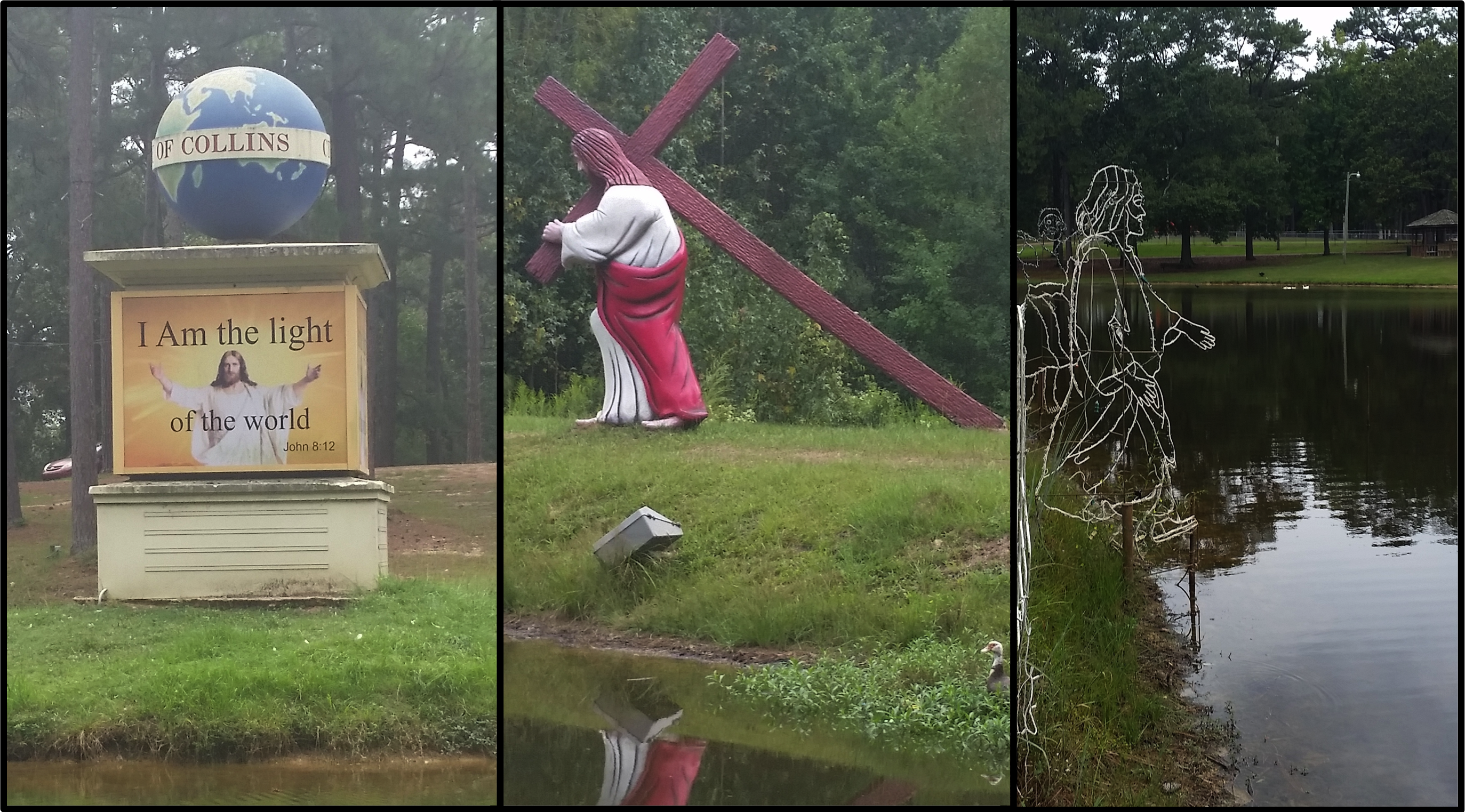 Jesus displays in a park in Collins, Miss.