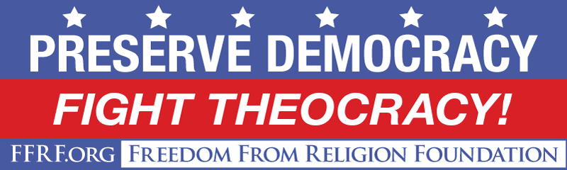 Preserve democracy fight theocracy bumper sticker