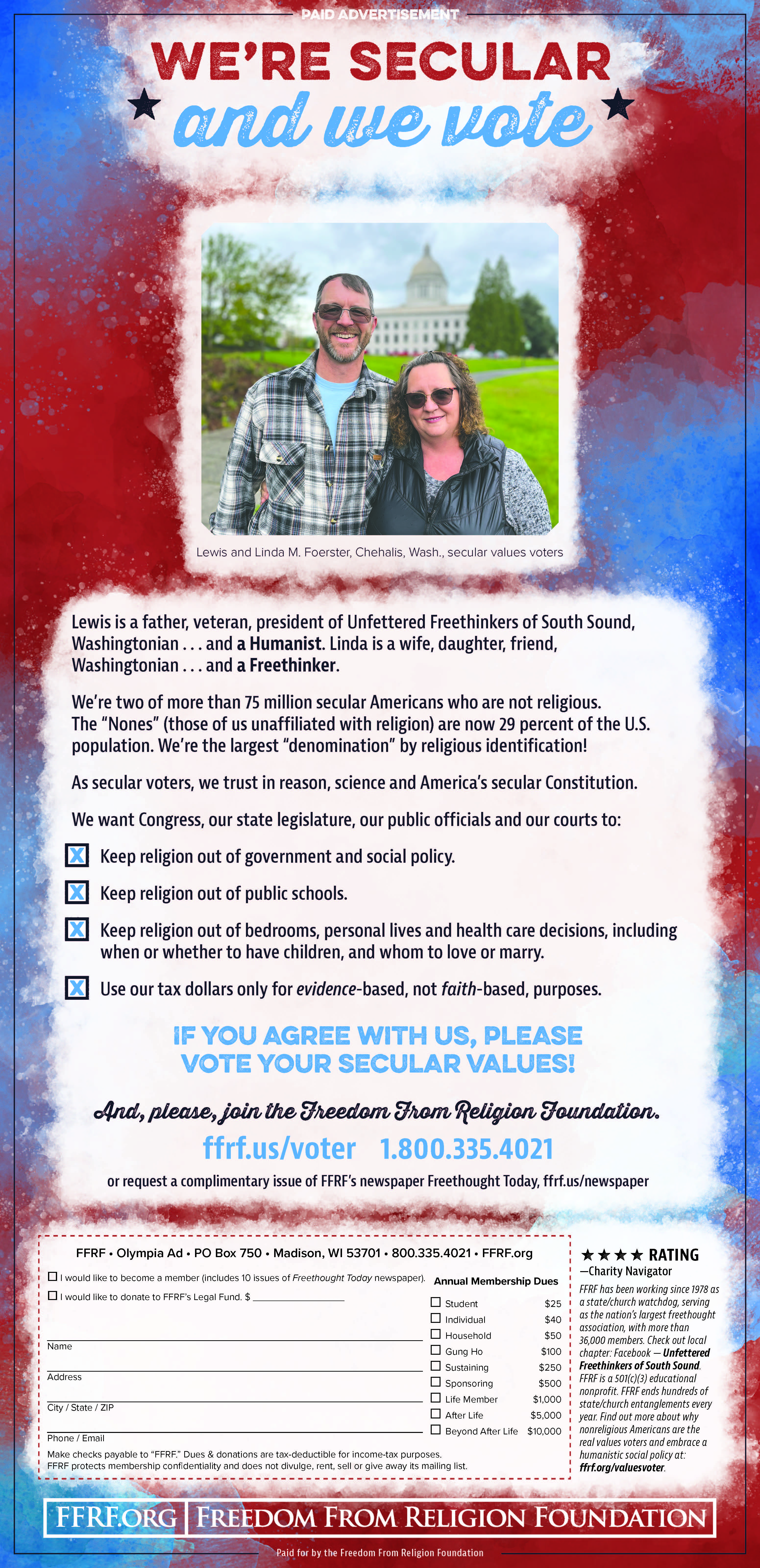 Washington Secular Vote Ad