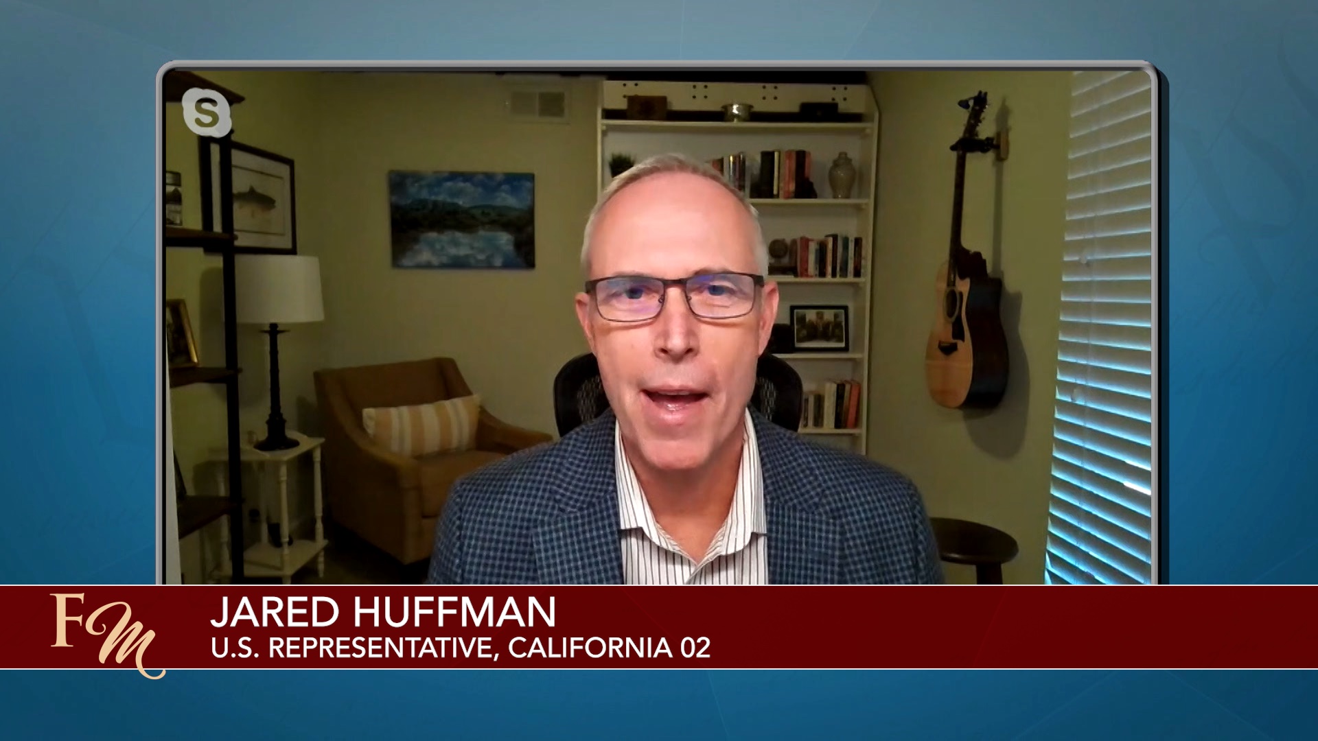 Screenshot of Representative Jared Huffman being interviewed on Freethought Today