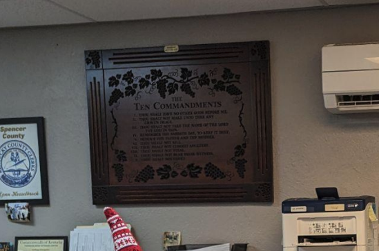 photo of the ten commandments that was removed from a Kentucky county courthouse