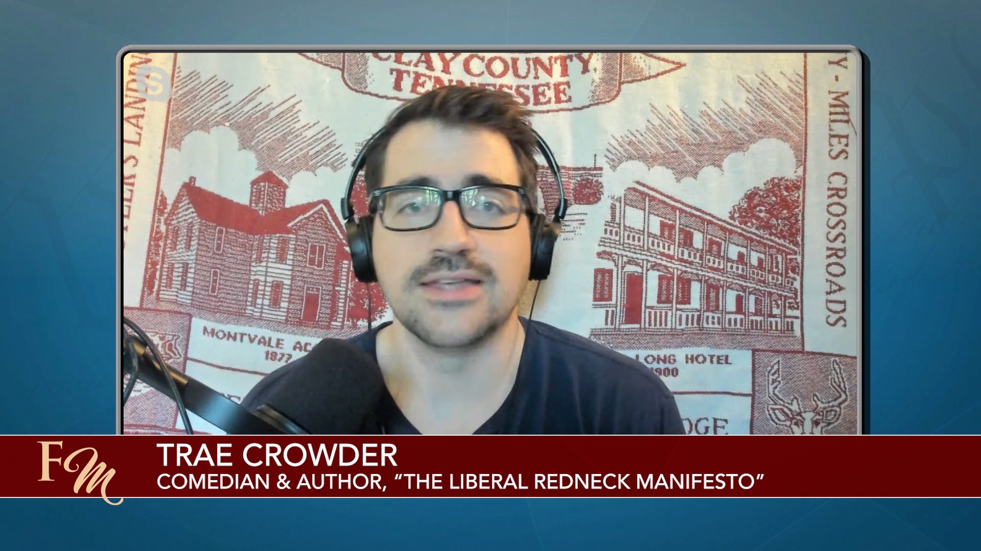 Screenshot of Trae Crowder, comedian and author, on Freethought Matters