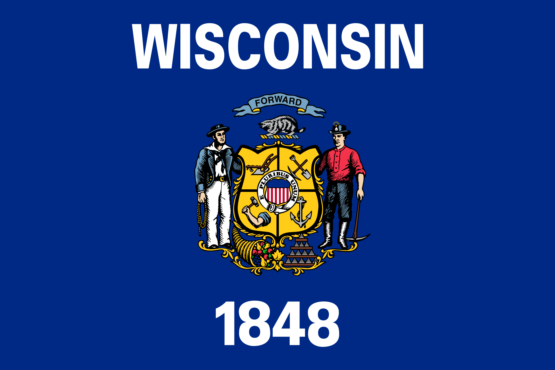 flag for the state of Wisconsin, established 1848