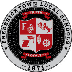 Crest for the Frekericktown Local School District, established 1871. Truth, Loyalty