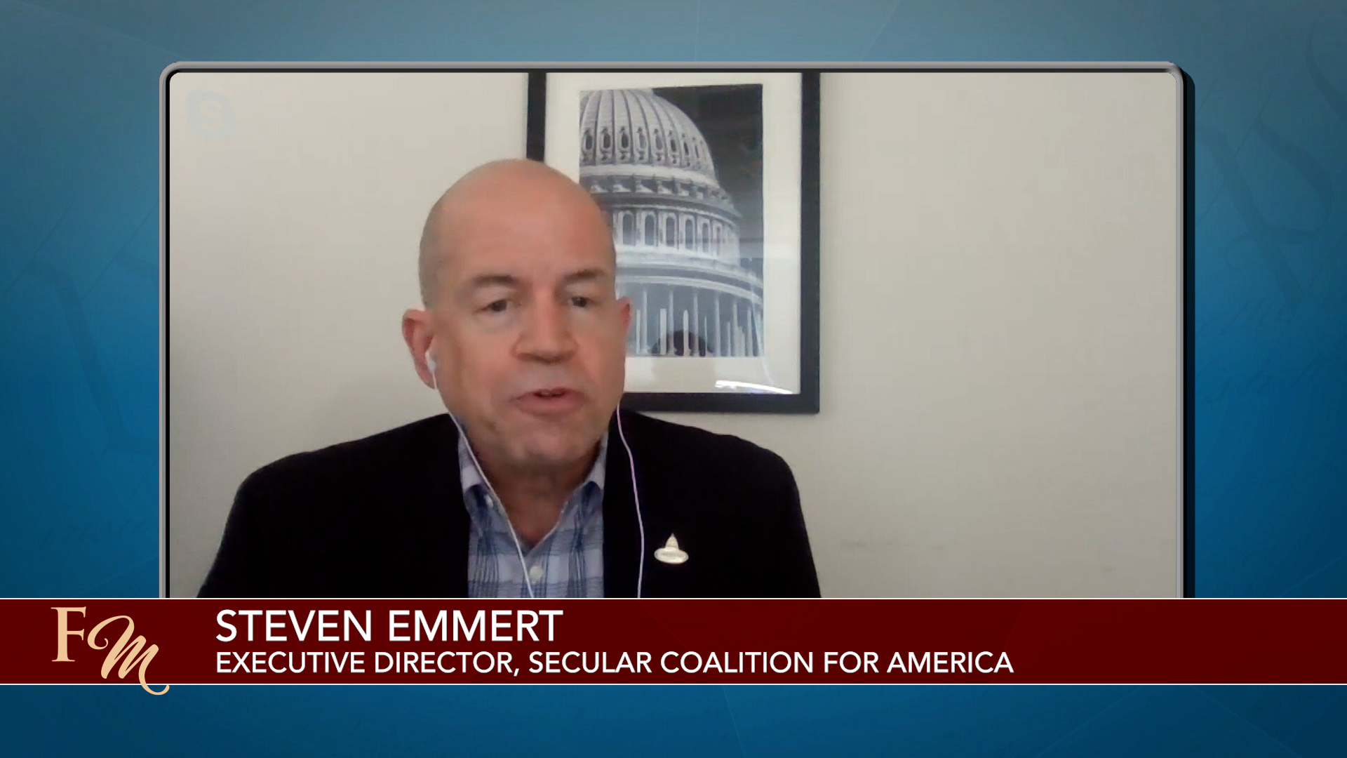 screenshot of Steven Emmert appearing on Freethought Matters