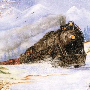 Train in Snow Solstice Card
