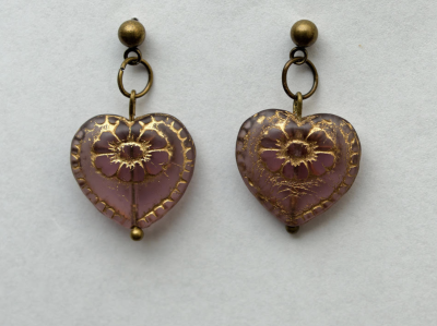 Pansy Heart Earrings